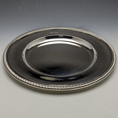 1928 British Vintage Pure Silver (925 Silver) Dinner Plate Diameter 23.5cm 496g Walker&Hall